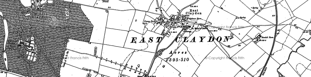 Old map of East Claydon in 1898