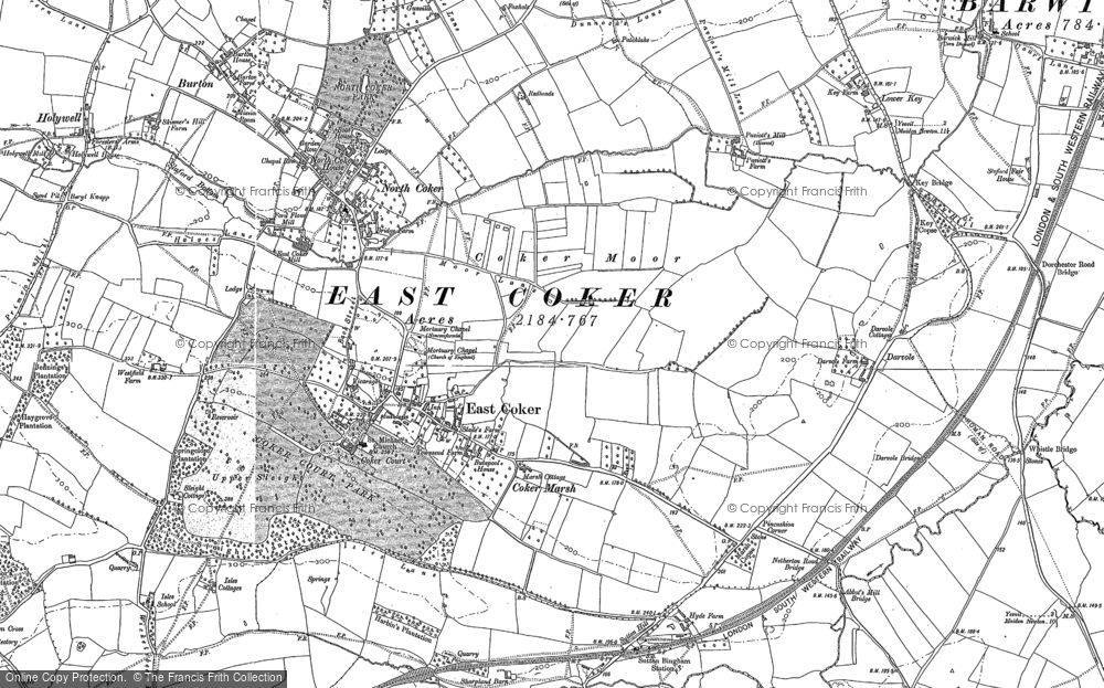 Old Map of East Coker, 1886 - 1901 in 1886