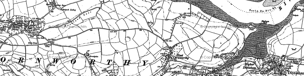 Old map of East Cornworthy in 1886