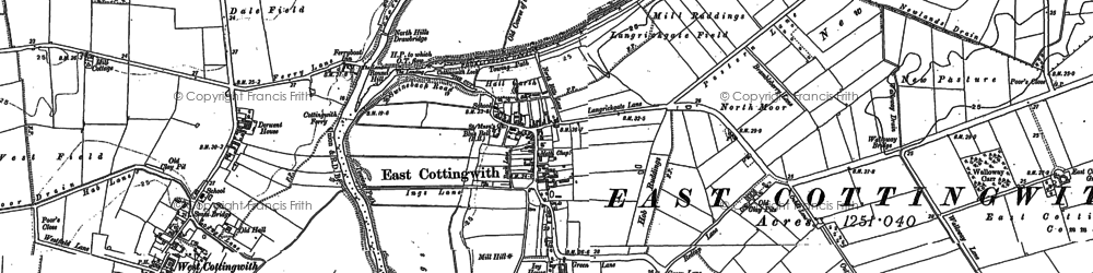 Old map of East Cottingwith in 1889