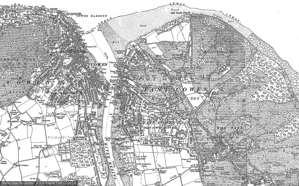 Old Map of East Cowes, 1896 in 1896