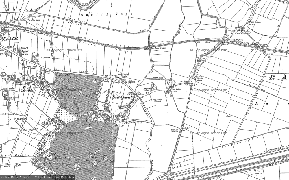 Old Map of East Cowick, 1888 - 1904 in 1888