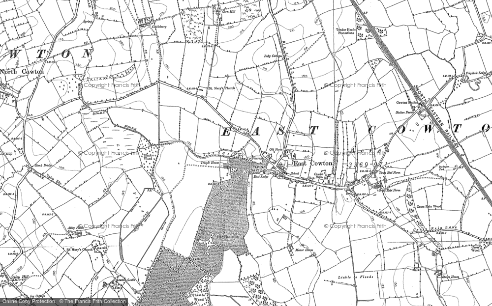 Old Map of Historic Map covering Bowlturner Ho in 1891