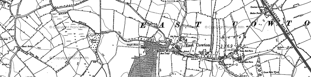 Old map of East Cowton in 1891