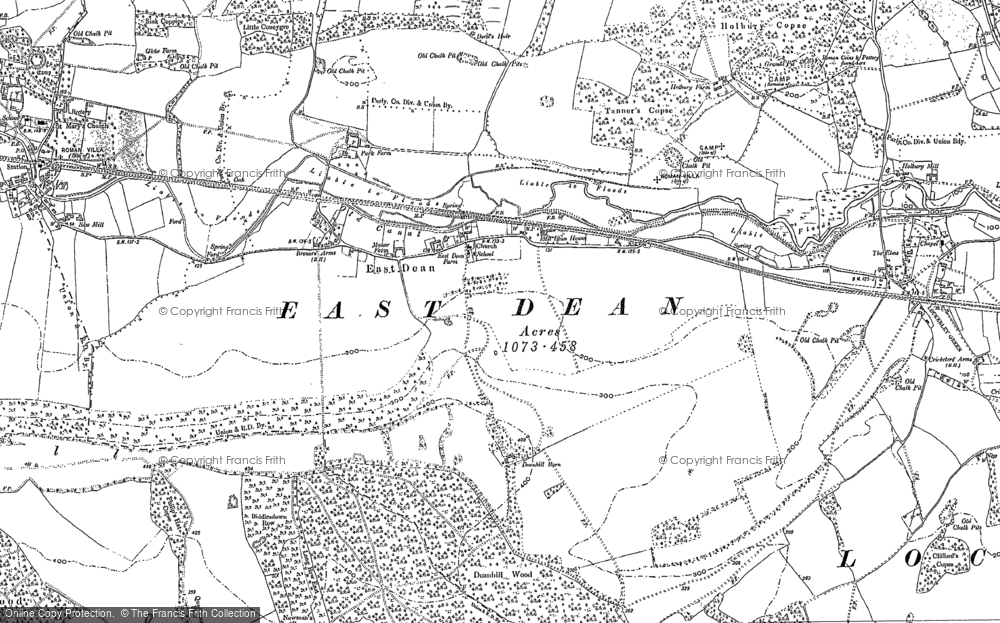 Old Map of Historic Map covering Gatmore Copse in 1895