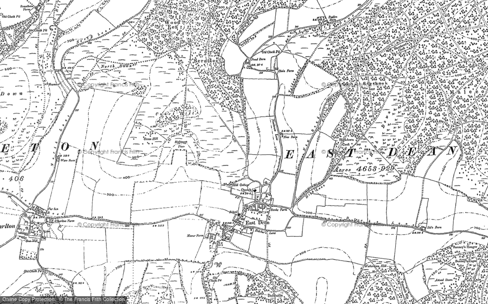 Old Map of Historic Map covering Wood Lea in 1896