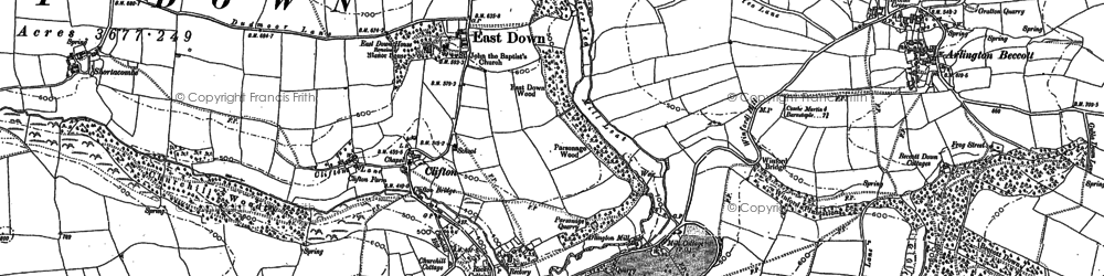 Old map of Clifton in 1886