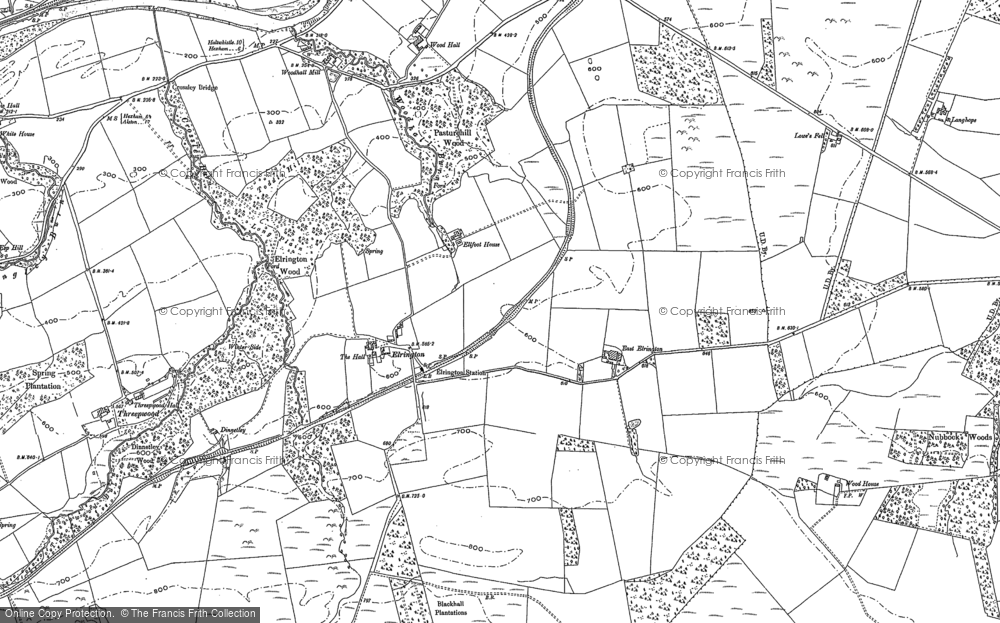 Old Map of Historic Map covering Yellow Rigg in 1895