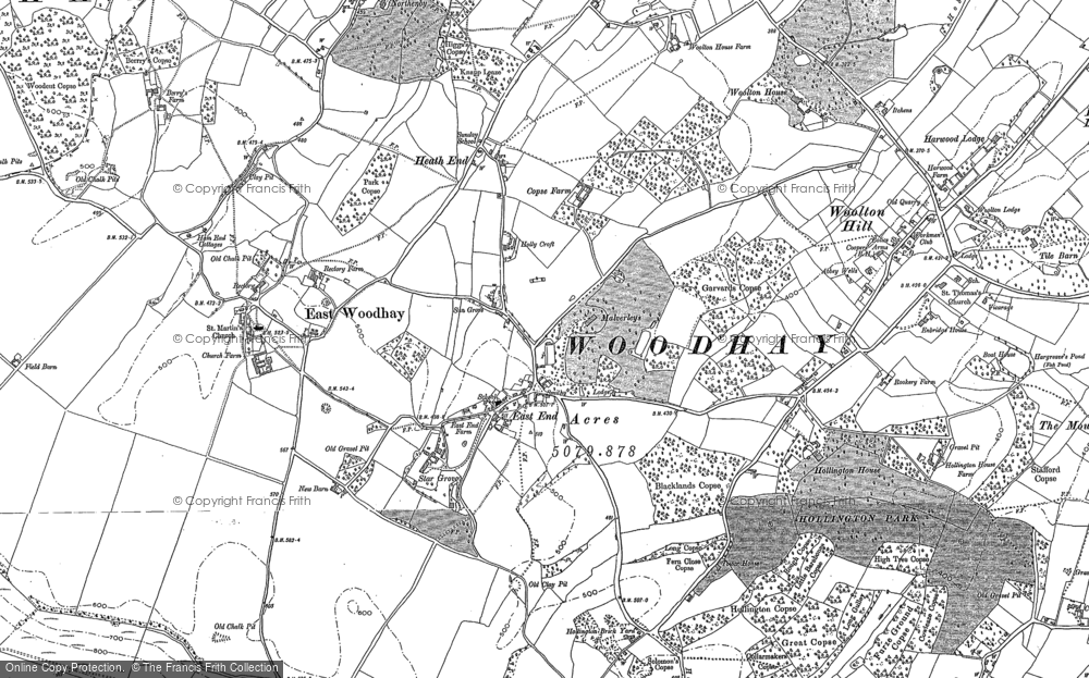 Old Map of Historic Map covering Barn Croft in 1909
