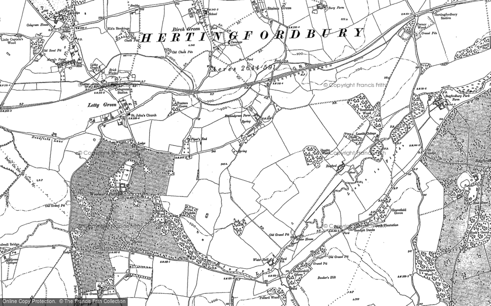Old Map of East End Green, 1896 - 1897 in 1896
