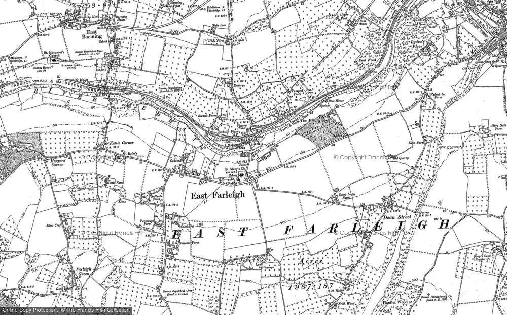 Old Map of East Farleigh, 1867 - 1895 in 1867