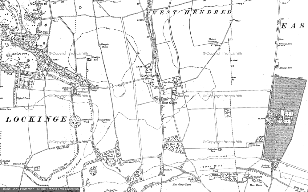 Old Map of Historic Map covering Ardington Down in 1898