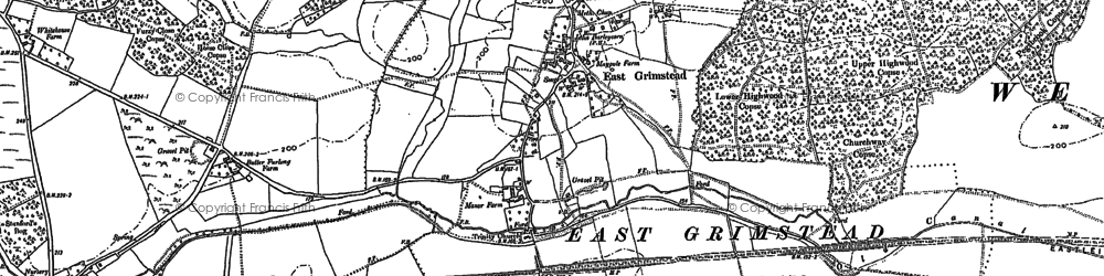 Old map of East Grimstead in 1908
