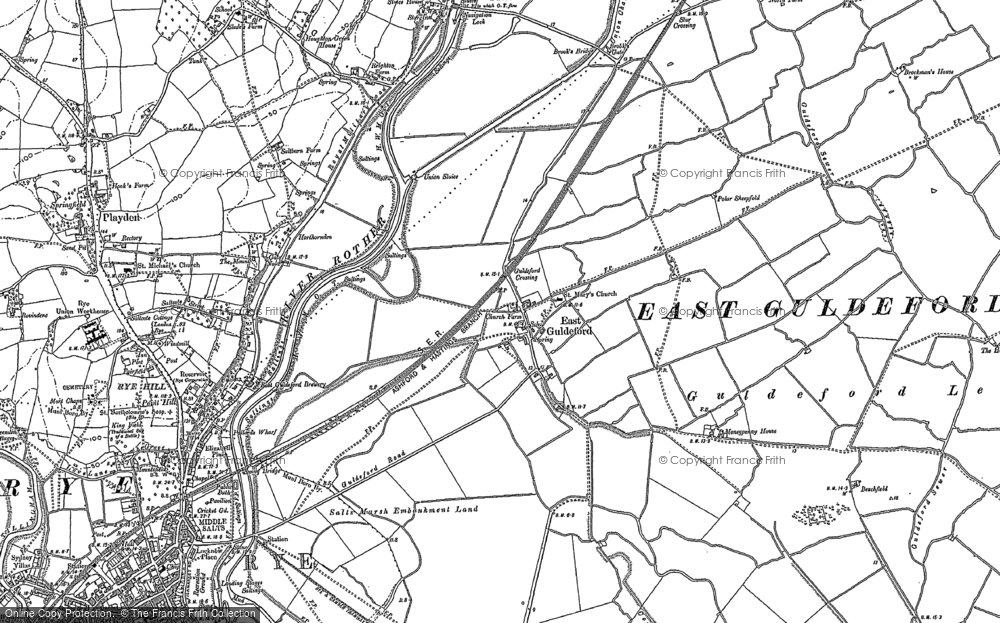 Old Map of East Guldeford, 1908 in 1908