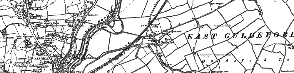 Old map of East Guldeford in 1908