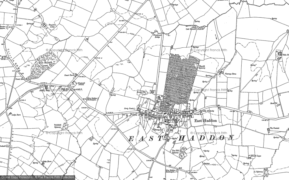 Old Map of East Haddon, 1884 in 1884