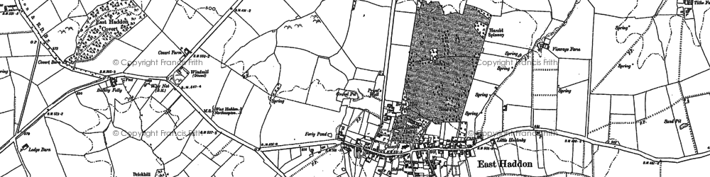 Old map of East Haddon in 1884