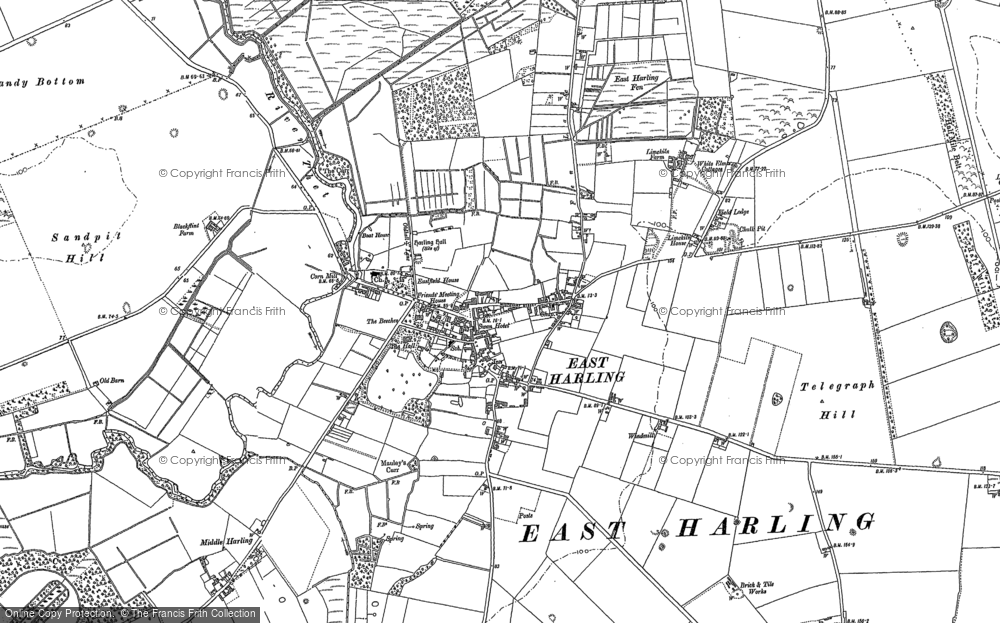 Old Map of East Harling, 1882 - 1904 in 1882