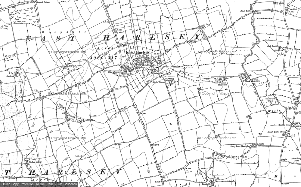 Old Map of East Harlsey, 1892 - 1893 in 1892