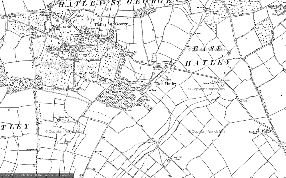 Old Map of East Hatley, 1900 in 1900