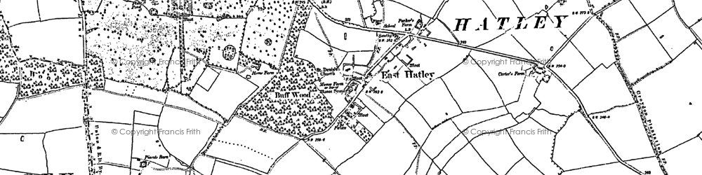 Old map of East Hatley in 1900