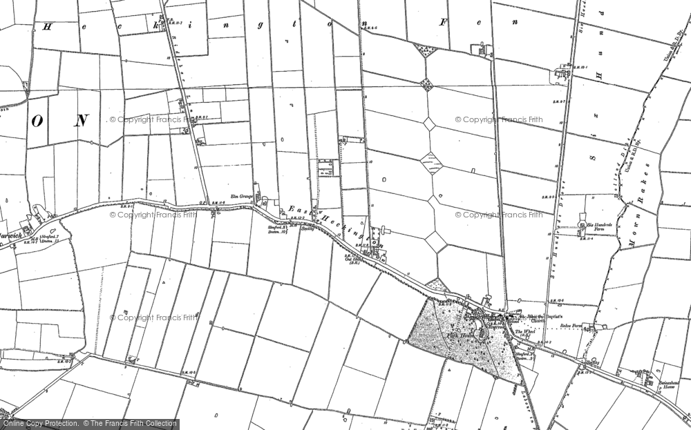 Old Map of East Heckington, 1887 in 1887