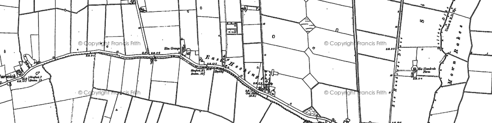 Old map of Swineshead Bridge in 1887