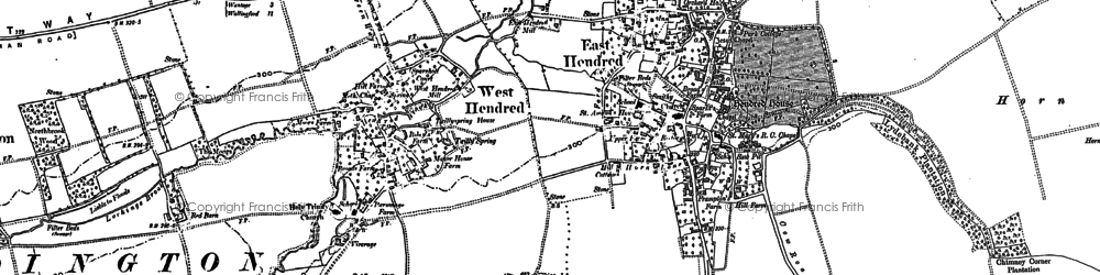 Old map of East Hendred in 1898