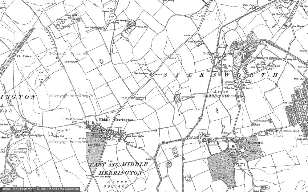 Old Map of East Herrington, 1895 - 1914 in 1895