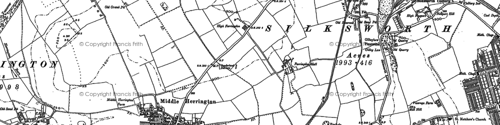 Old map of East Herrington in 1895