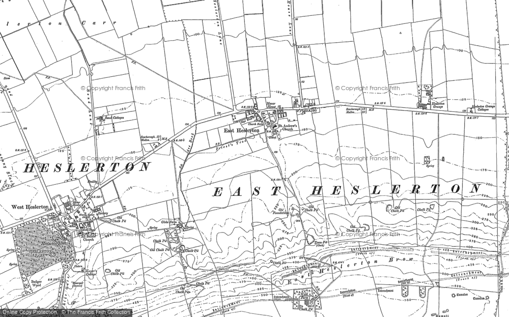 Old Map of East Heslerton, 1889 in 1889