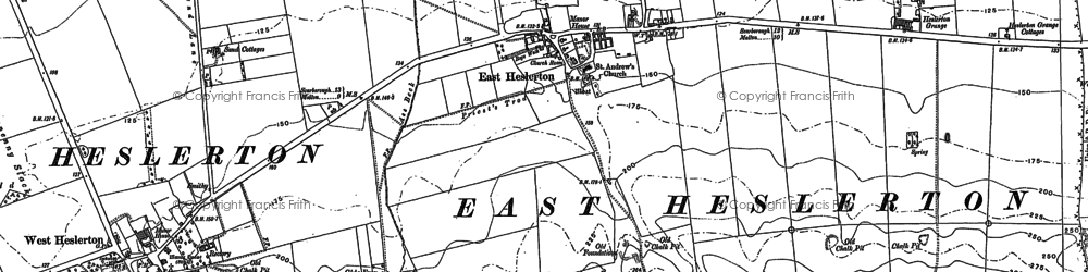 Old map of East Heslerton in 1889