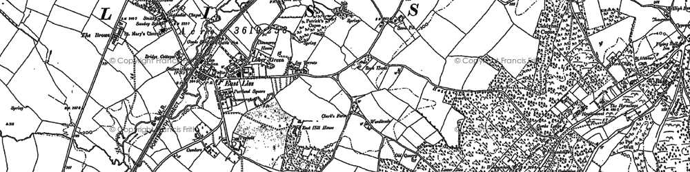 Old map of Burgates in 1910