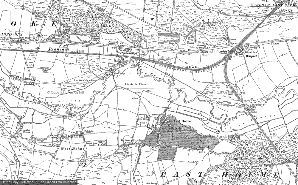 Old Map of East Holme, 1887 in 1887