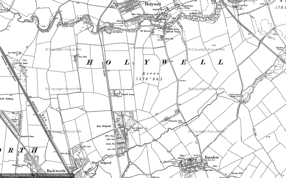 Old Map of East Holywell, 1895 - 1896 in 1895