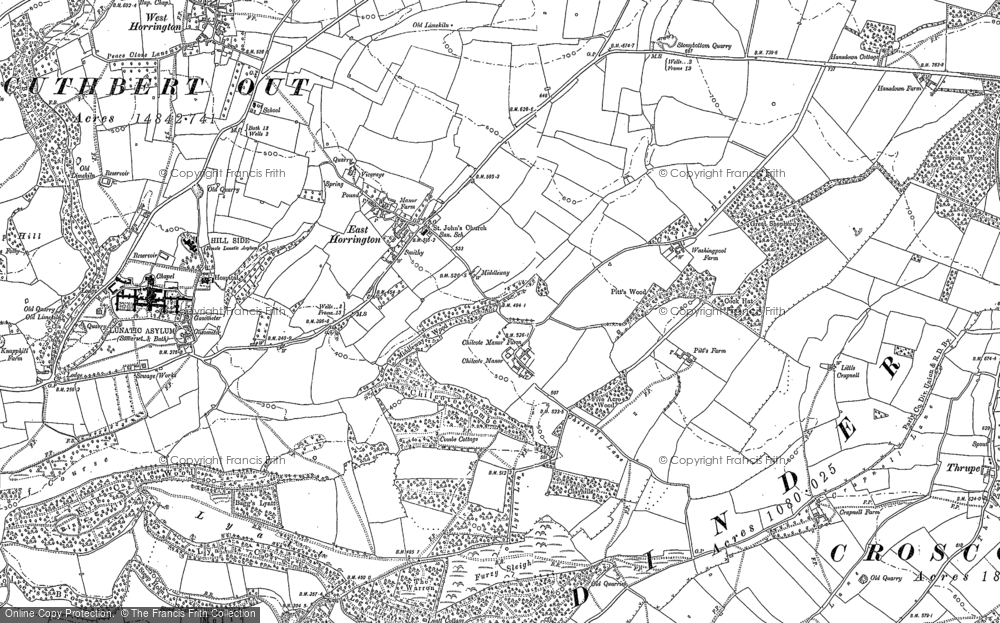 Old Map of East Horrington, 1885 - 1886 in 1885