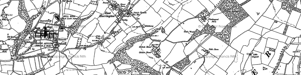 Old map of East Horrington in 1885