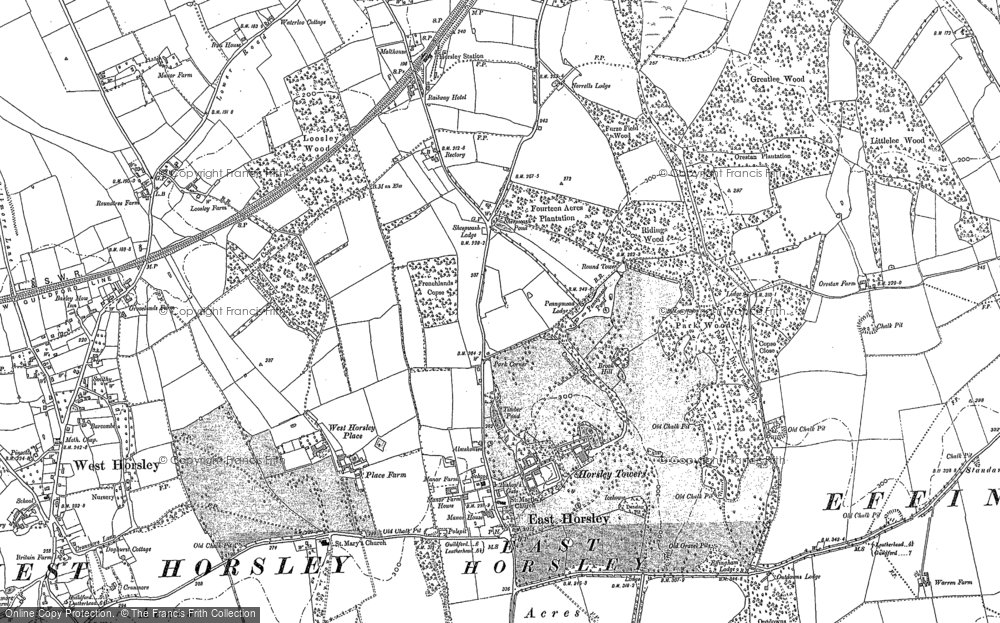 Old Map of East Horsley, 1894 - 1895 in 1894