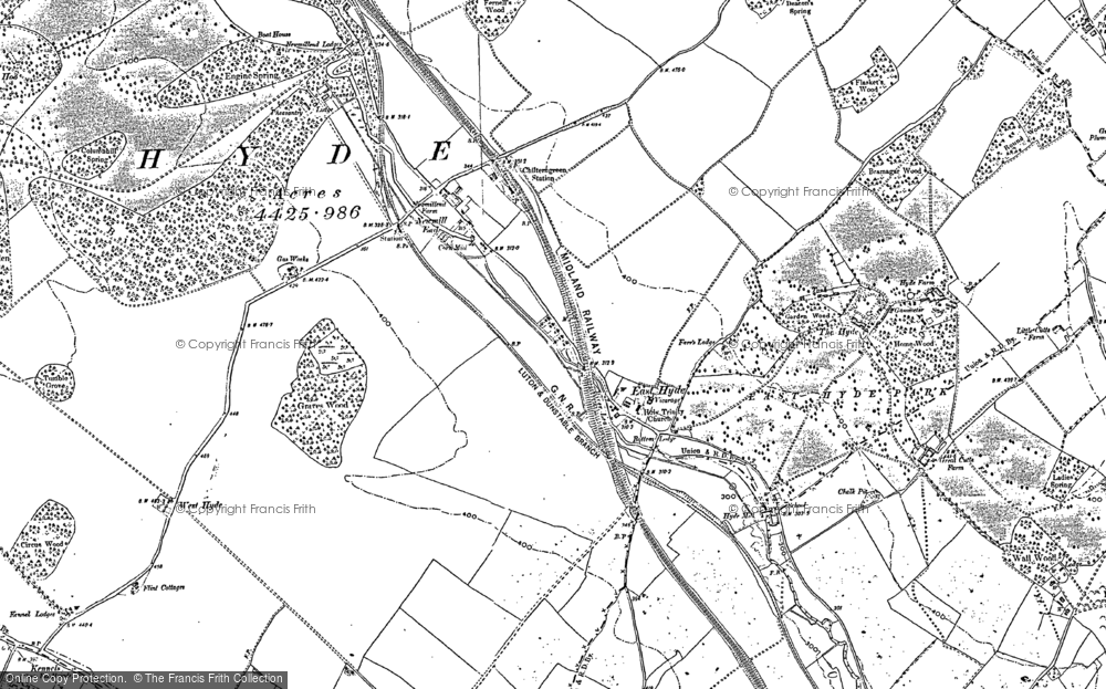 Old Map of Historic Map covering Kinsbourne Green in 1899