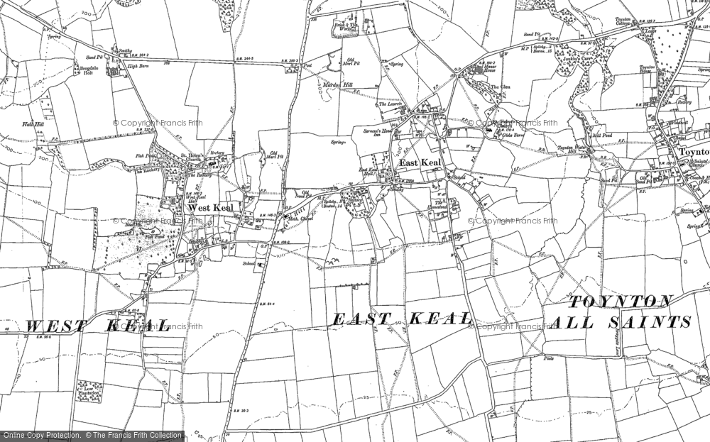 Old Map of East Keal, 1887 in 1887