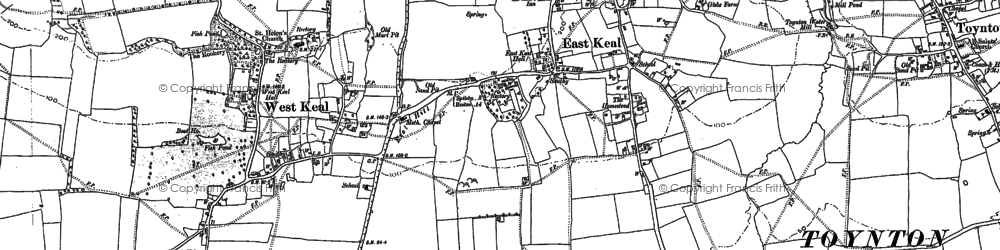 Old map of East Keal in 1887