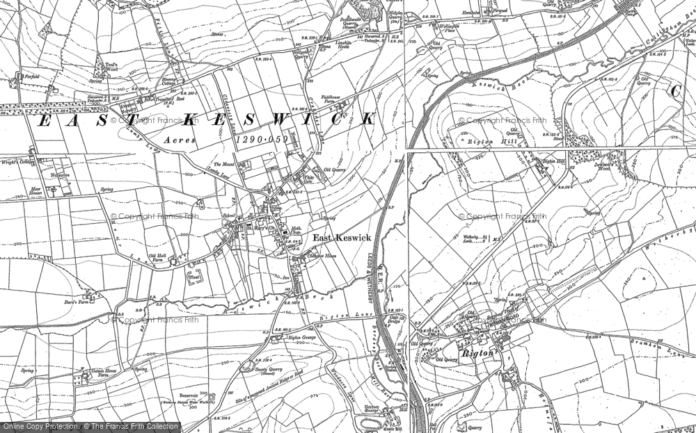 Old Map of East Keswick, 1888 - 1892 in 1888