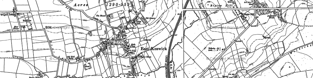 Old map of East Keswick in 1888