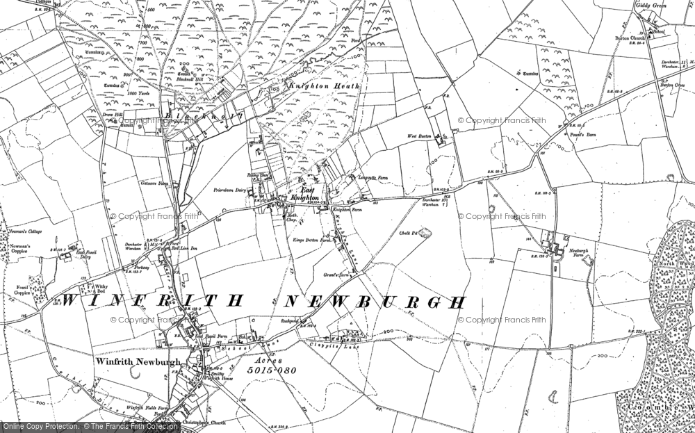 Old Map of East Knighton, 1886 in 1886