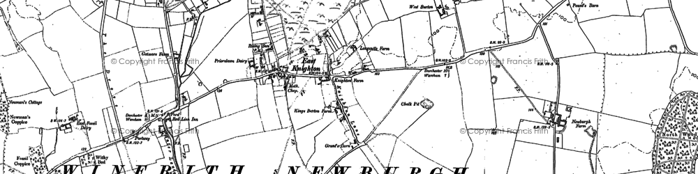 Old map of East Knighton in 1886