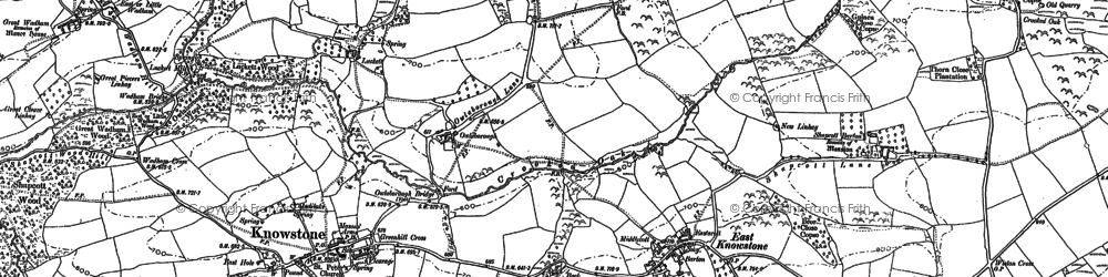 Old map of East Knowstone in 1903