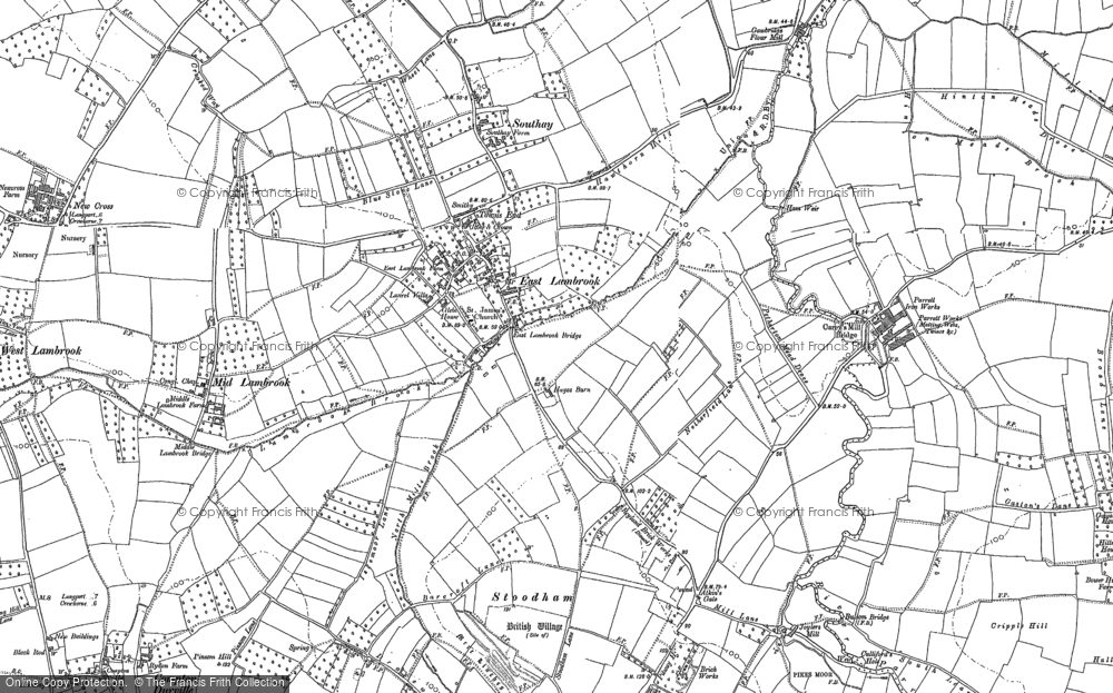 Old Map of Historic Map covering Southay in 1886