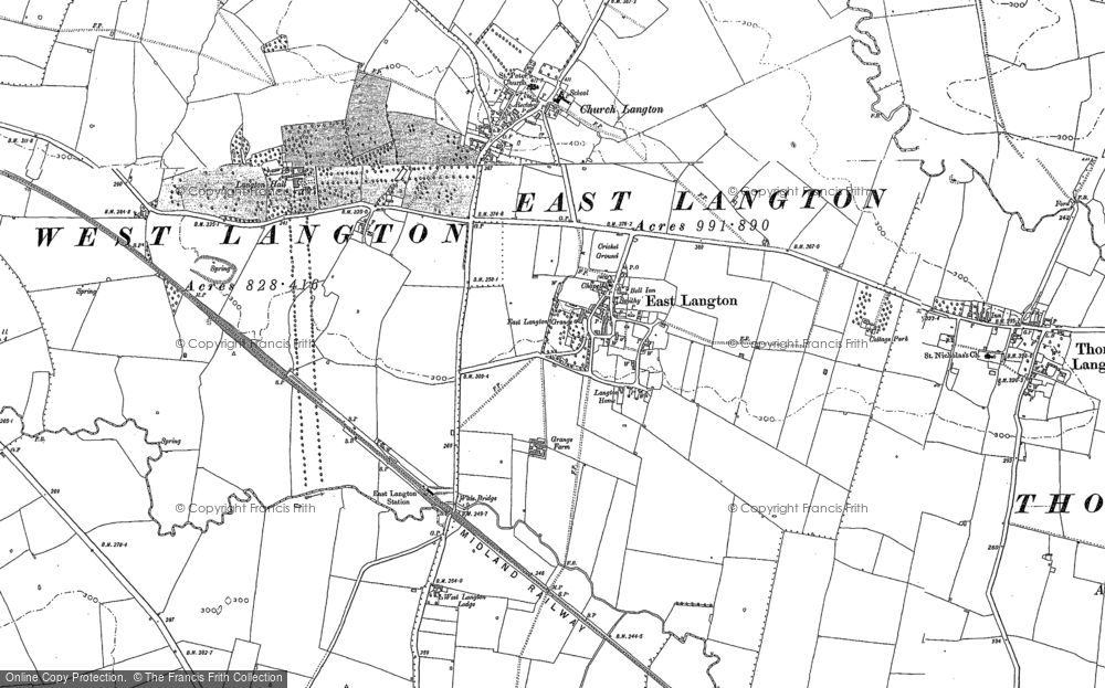 Old Map of East Langton, 1885 - 1902 in 1885