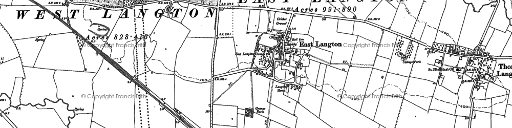 Old map of East Langton in 1885