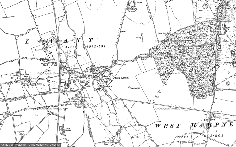 Old Map of East Lavant, 1874 - 1896 in 1874